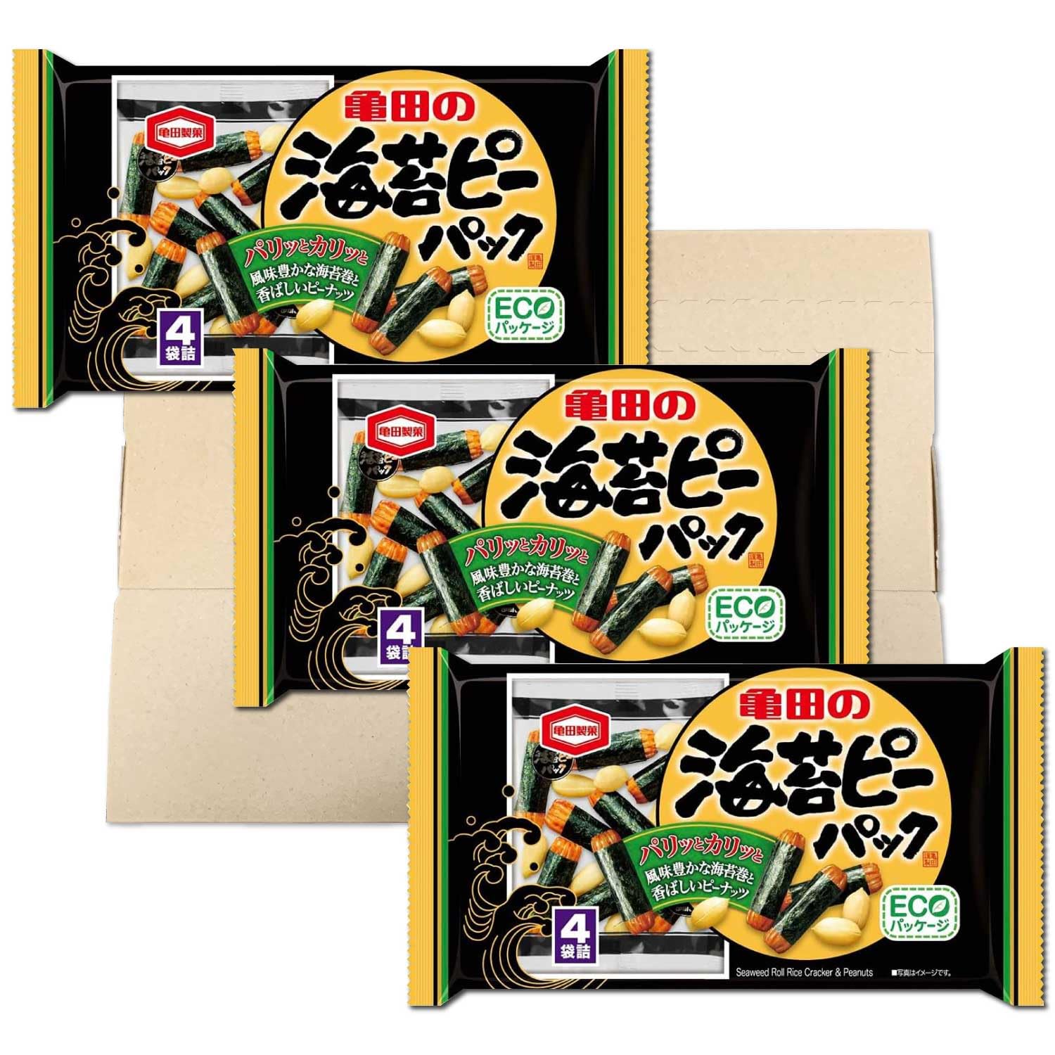 Amazon.co.jp: 亀田製菓 海苔ピーパック 4袋詰め85g×3袋セット PSJBOX